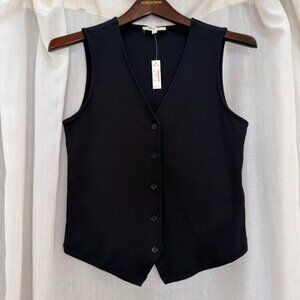 Madewell ribbed button-front vest top, size S (NWT)